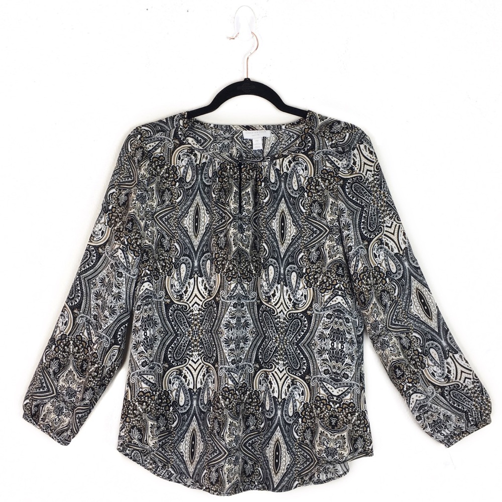 Charter club | print long sleeve blouse